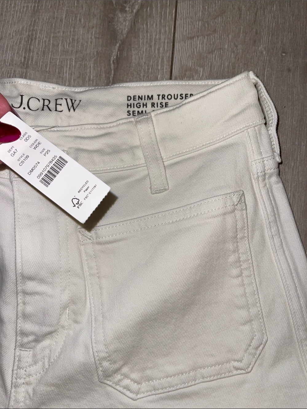 NIB/NWT J. Crew Wide-Leg White Denim High Rise Fit/Flare Stretch 25 - Picture 5 of 11